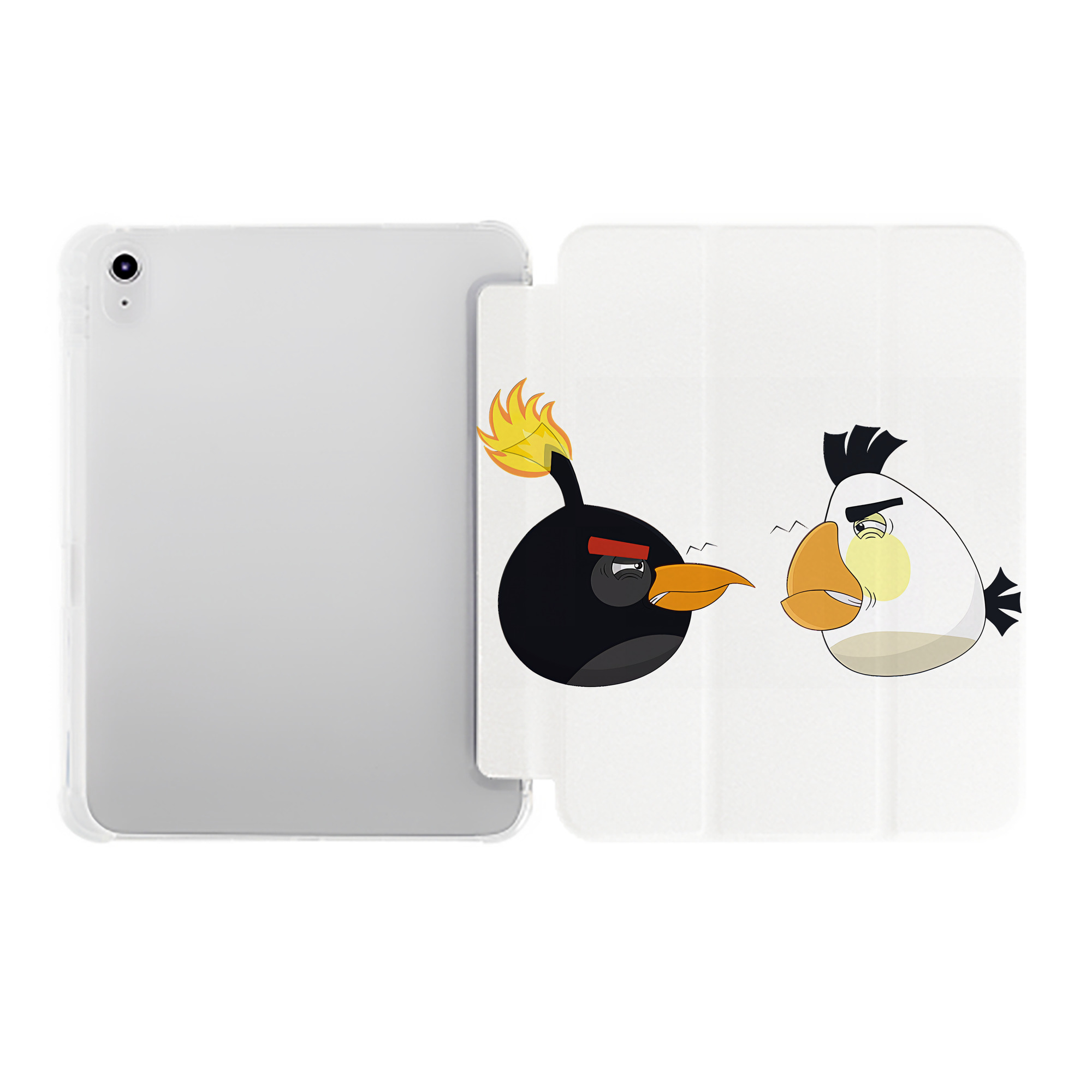 （画像用） Angry Birds アングリーバード IPad ケース ペン収納付き 三つ折りスタンド PUレザー×シリコン 対応機種9.5/10.5/10.9インチ